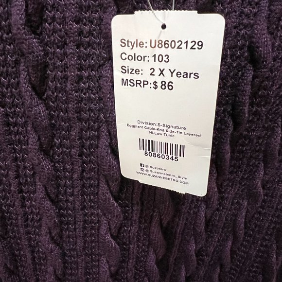 NWT-Suzanne Betro sweater with sheer underneath - Picture 3 of 4